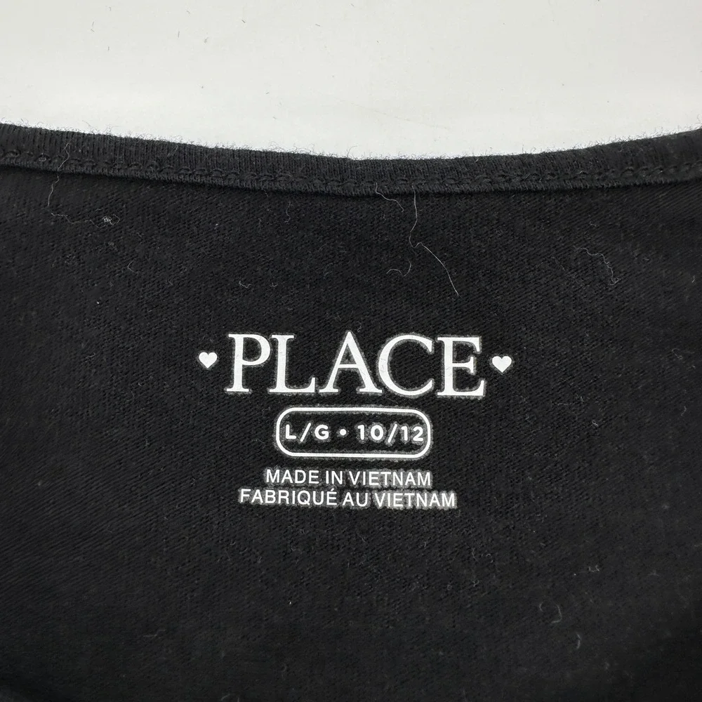 The Children's Place Girls Black Cap Sleeve Skater Dress Size L 10/12 EUC - Picture 4 of 6
